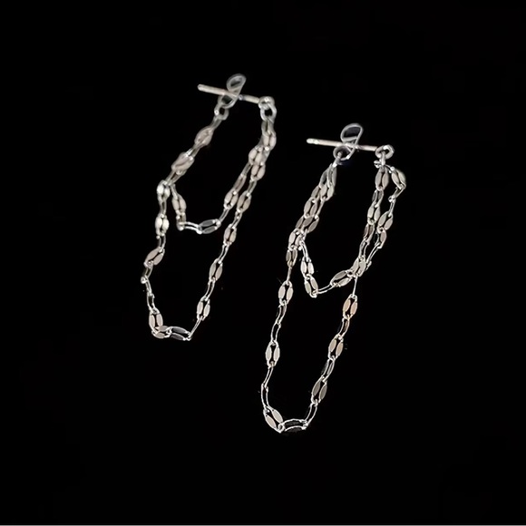 Double Chain Loop stud earrings ✨ - Picture 6 of 6